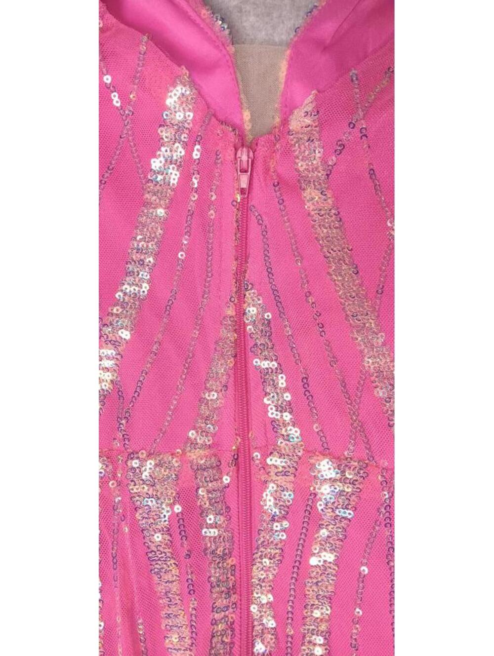 Banjul Sequin Mermaid Fit And Flare Maxi Dress Womens Size Small Pink With Rose - Picture 12 of 12